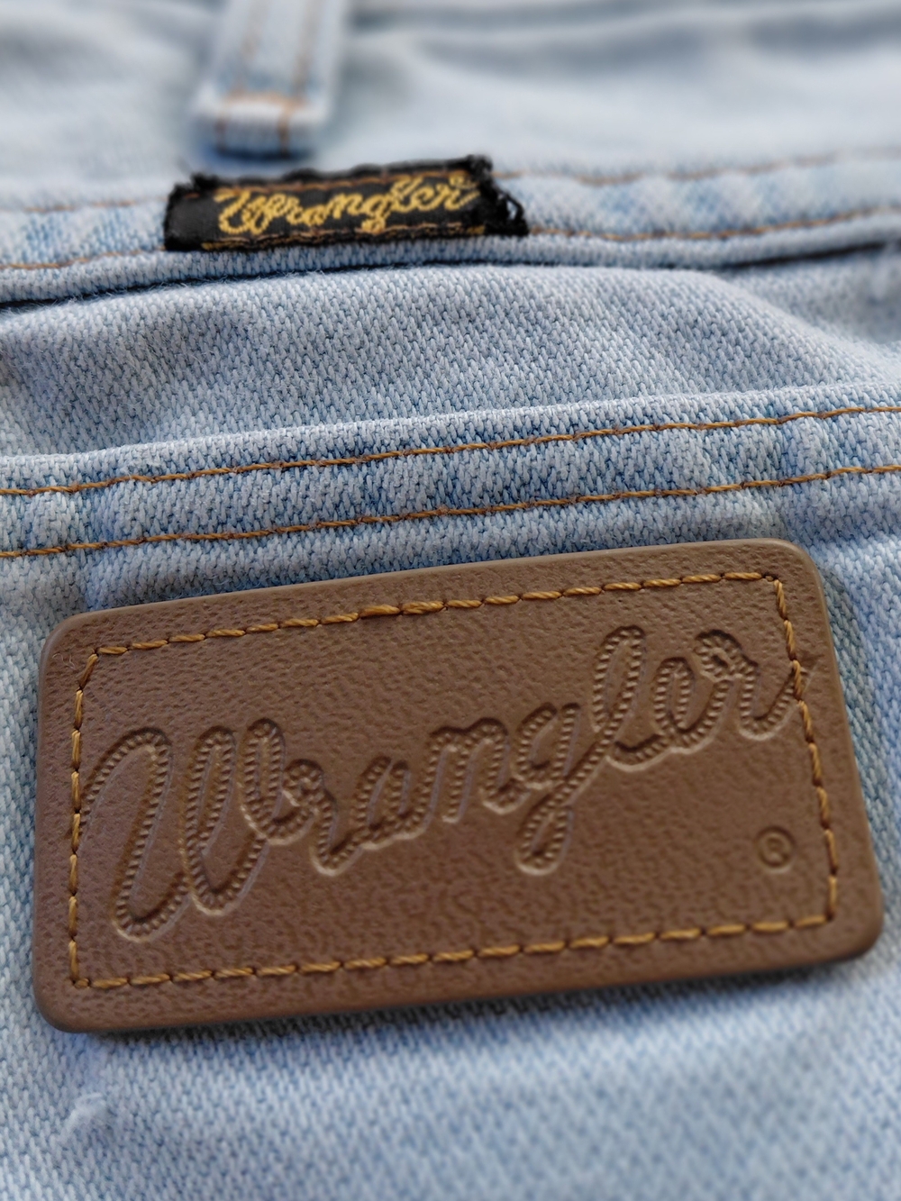 Rare Vintage 1970s Wrangler Light Wash Straight Bootcut Jeans 28 - Picture 7 of 14